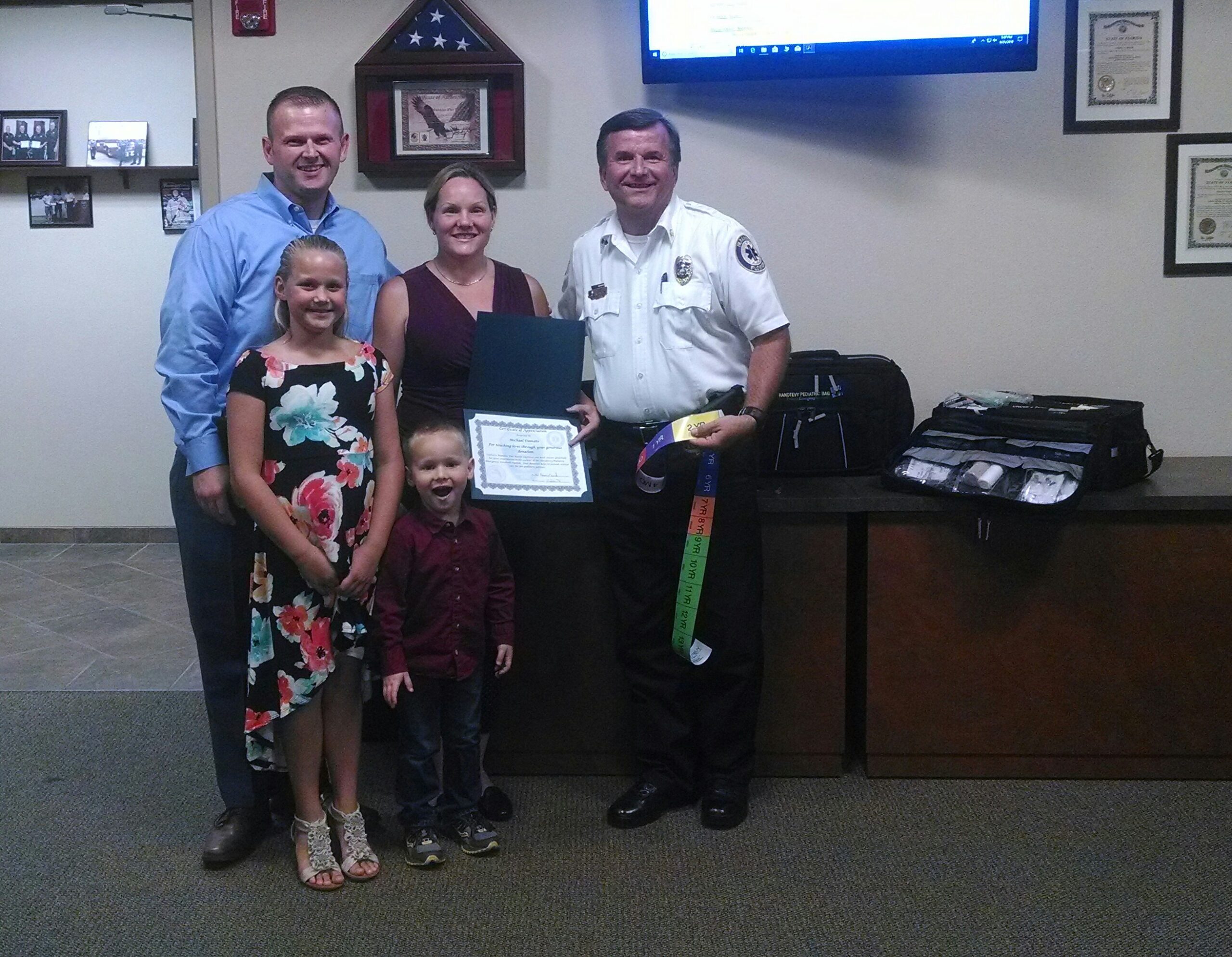 Southern Manatee Fire Rescue District Receives Generous Donation to Purchase the Handtevy Pediatric Emergency Systems for all of their 1st Out Fire Apparatus